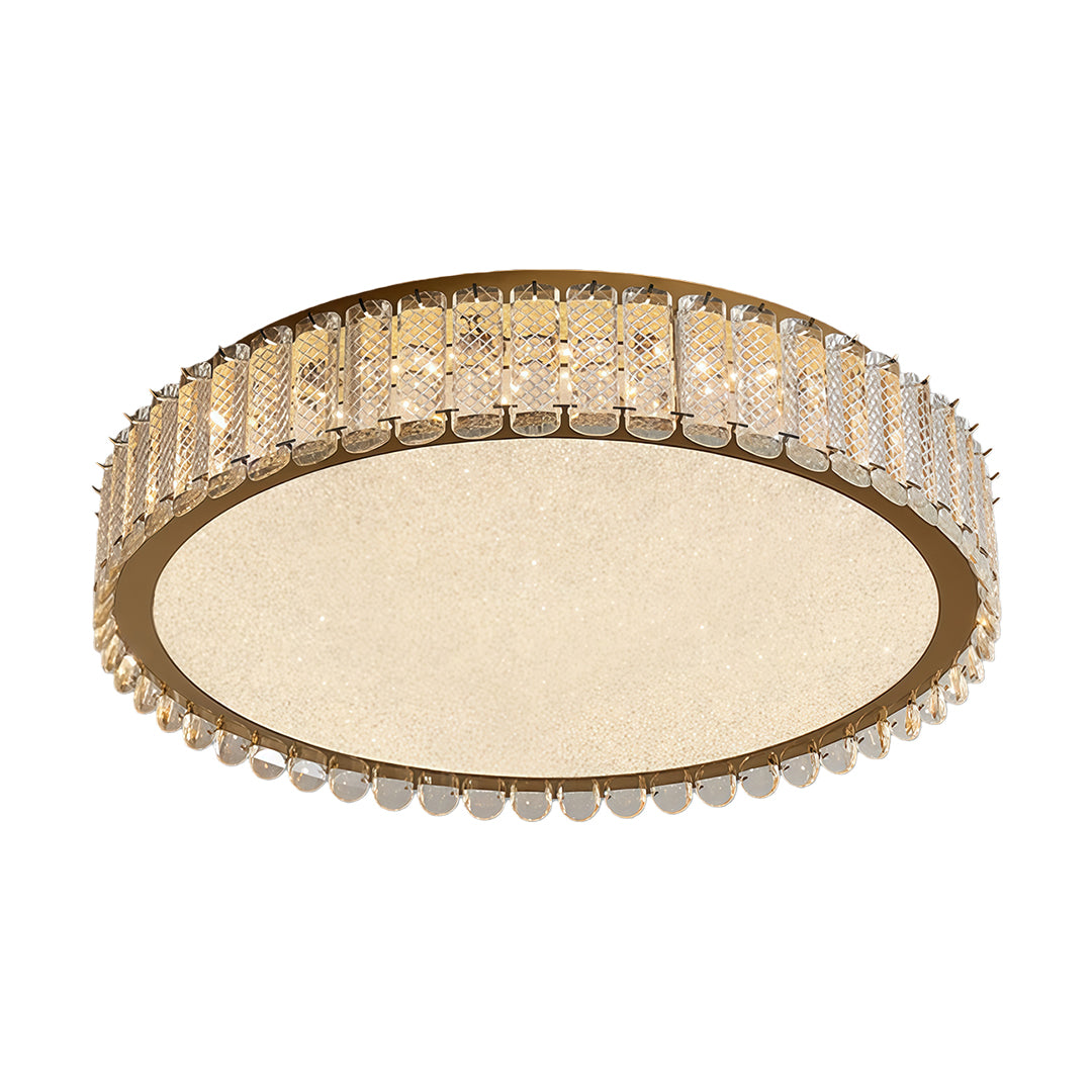 Luxury Crystal Flush Mount Ceiling Light with Chrome Frame and LED