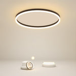 Modern Black Aluminum LED Flush Mount Ceiling Light with Dimmable Ring Design