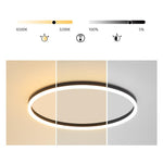 Modern Black Aluminum LED Flush Mount Ceiling Light with Dimmable Ring Design