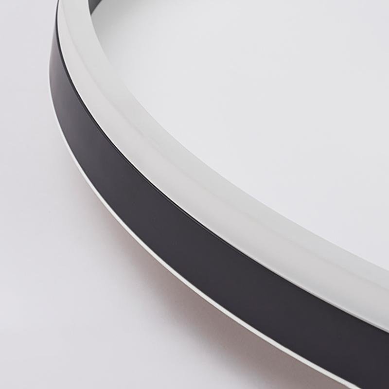Modern Black Aluminum LED Flush Mount Ceiling Light with Dimmable Ring Design