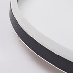 Modern Black Aluminum LED Flush Mount Ceiling Light with Dimmable Ring Design