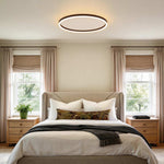 Modern Black Aluminum LED Flush Mount Ceiling Light with Dimmable Ring Design