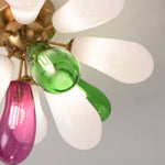 Aurelia Flush Mount Ceiling Light in Brass and Stained Glass