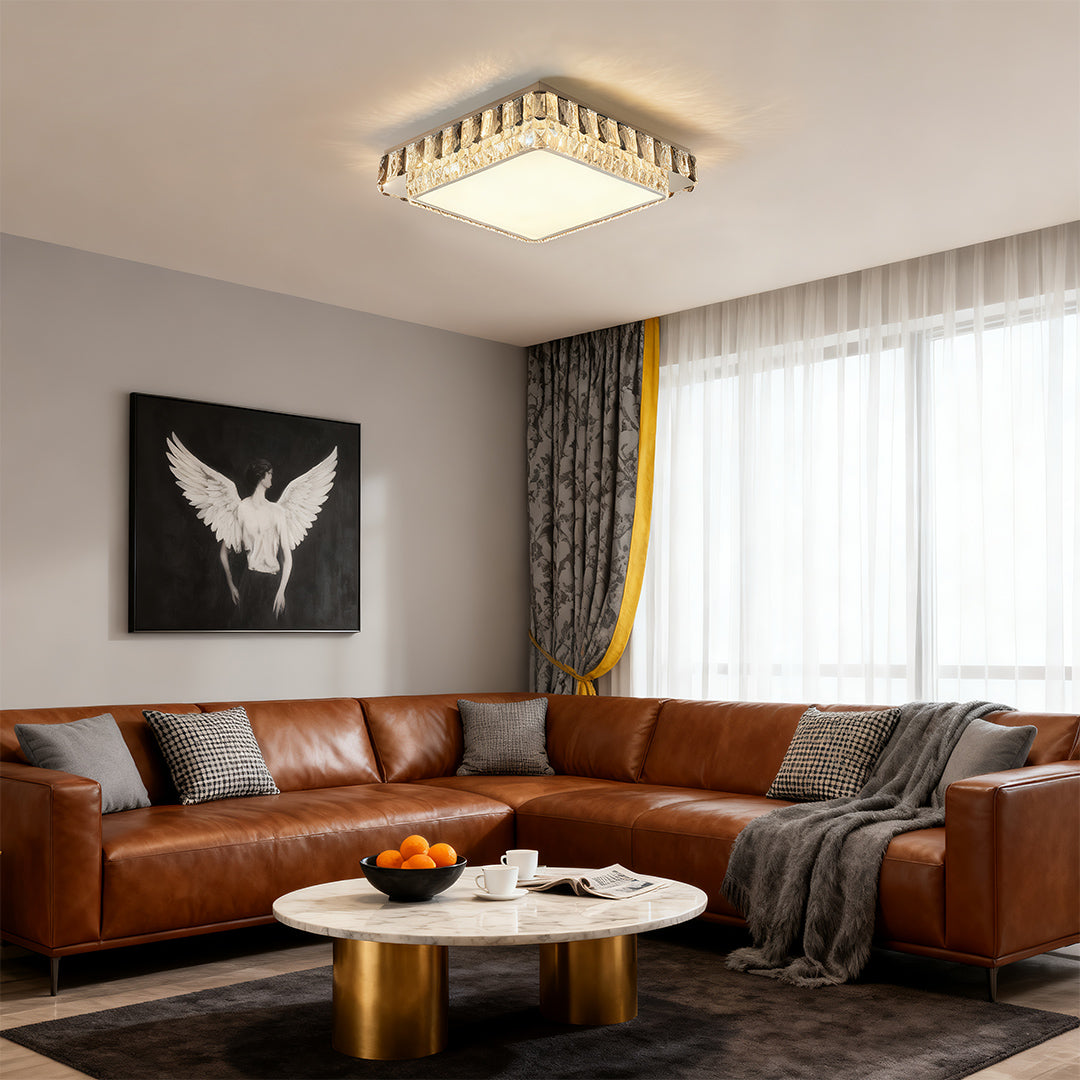 Lumière Crystal Flush Mount Ceiling Light in Chrome