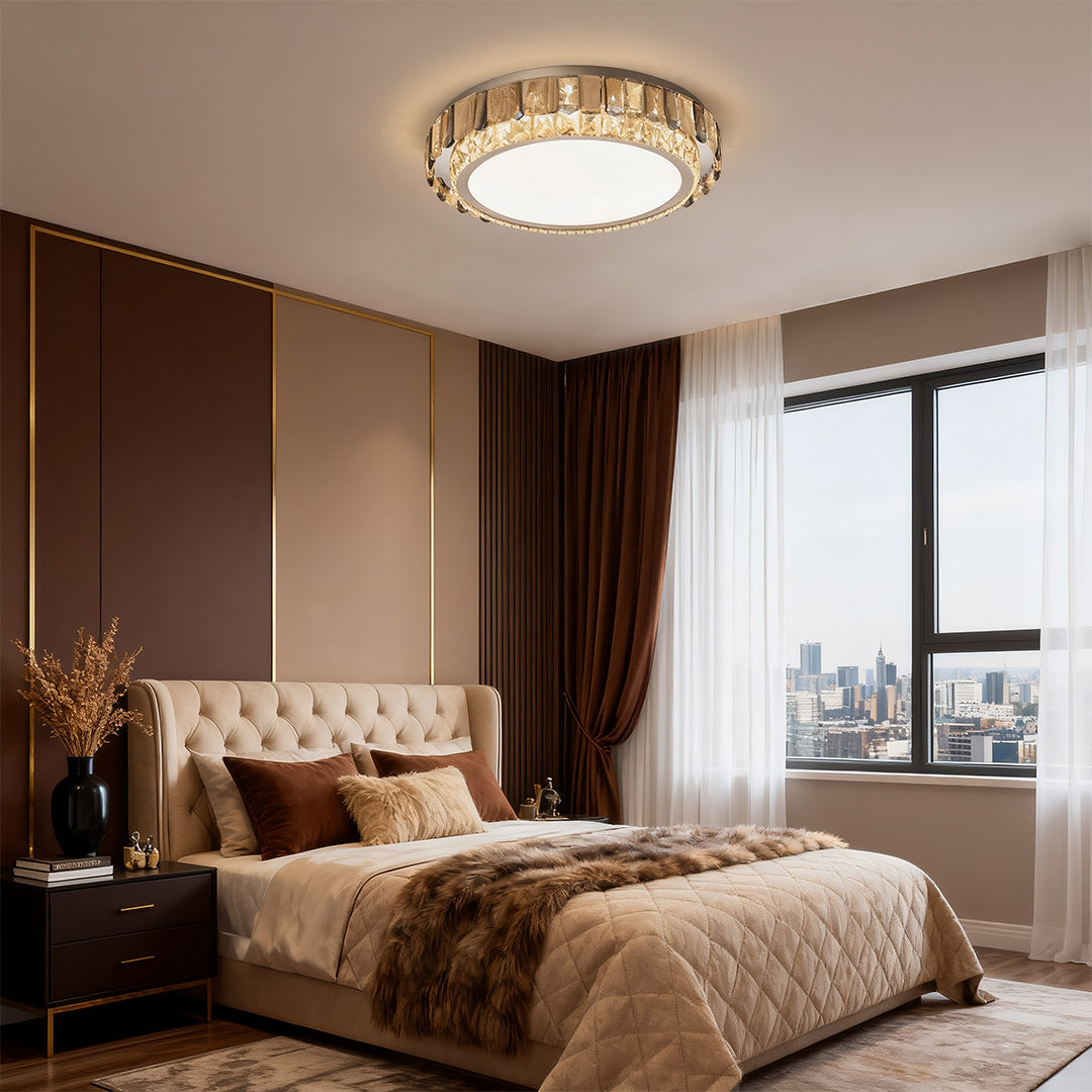Lumière Crystal Flush Mount Ceiling Light in Chrome