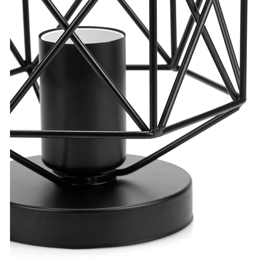 Aurelia Wire Frame Lantern Semi-Flush Ceiling Light in Matte Black