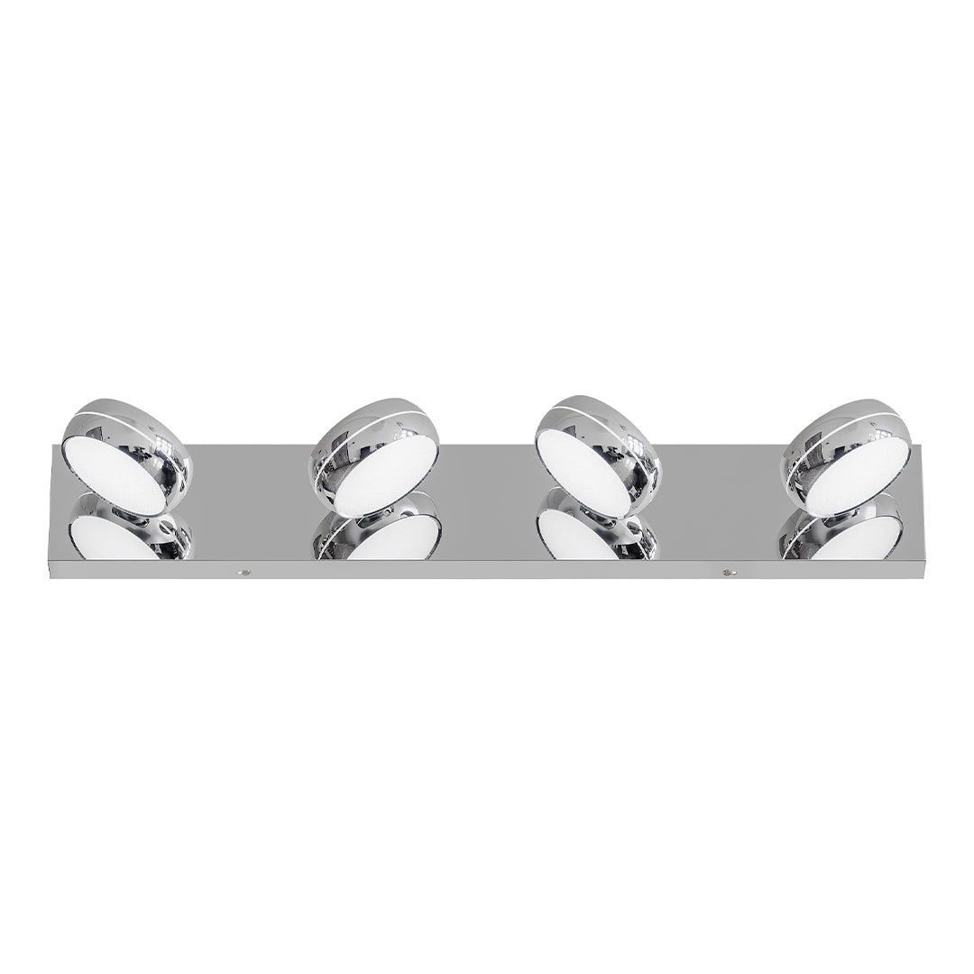 Chrome LED Vanity Light for Bathroom Mirror, Modern Minimalist Wall Mount