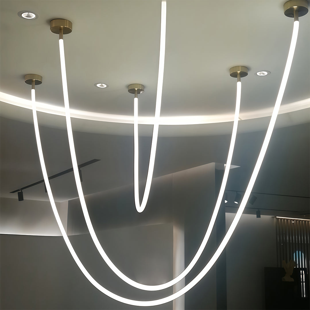 Linear LED Pendant Light – Minimalist Silicone Neon Ceiling Lamp