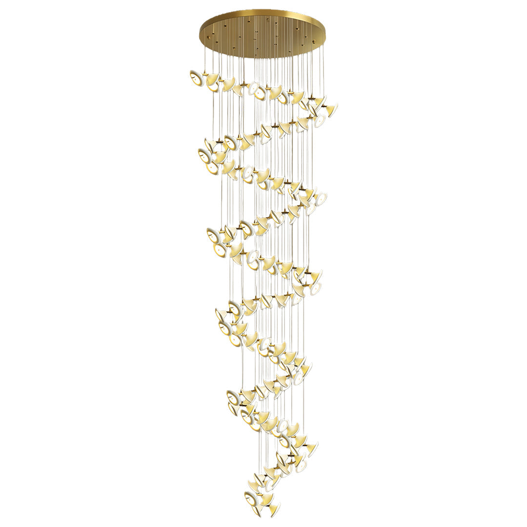 Luxury Ceramic Tulip Chandelier with Gold Stainless Steel Frame