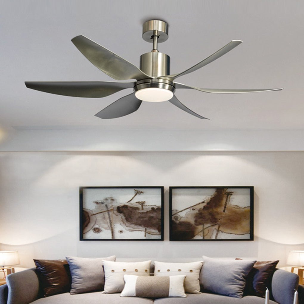 Frequency Conversion 66 Inch Silent Ceiling Fan Lamp 24W Dimming With Remote Control