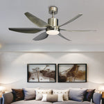 Frequency Conversion 66 Inch Silent Ceiling Fan Lamp 24W Dimming With Remote Control