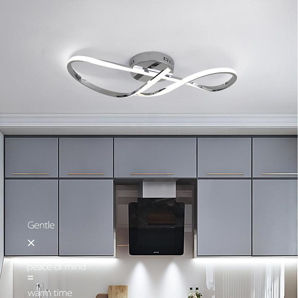 Wavy Pretty Led Nordic Linear Dimmable Semi Flush Mount Ceiling Light