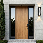 Geometric Black Outdoor Wall Sconce with Up Down LED Illumination