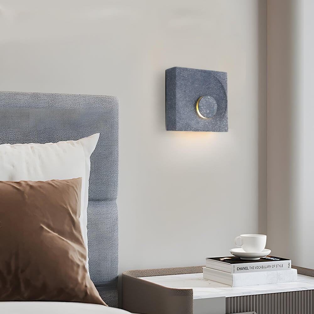 Eclipse Frosted Cement LED Wall Sconce for Modern Interiors