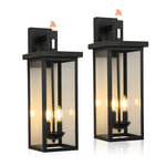 Noir Outdoor Wall Sconce — IP65 Waterproof Iron LED Lantern for Courtyard & Entryway
