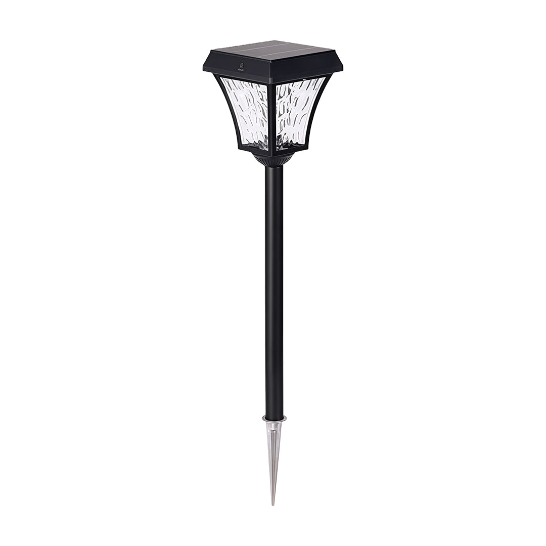 Solar Path Light in Black Aluminum with Dual-Color LED for Garden Walkways