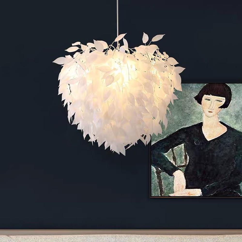 Modern Scandinavian Fabric Pendant Light White Gold Led Dimmable 24