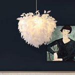 Modern Scandinavian Fabric Pendant Light White Gold Led Dimmable 24