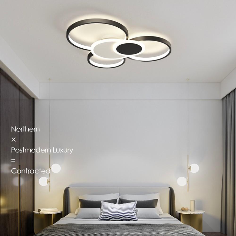 Modern Led Circles Flush Mount Ceiling Light Artistic Eclipse Design Energy Efficient Lighting