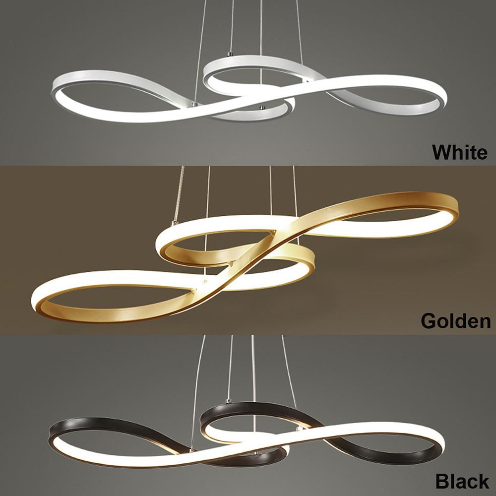Ribbon LED Pendant Light – Modern Geometric Linear Chandelier