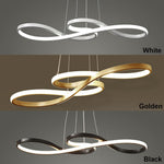 Ribbon LED Pendant Light – Modern Geometric Linear Chandelier