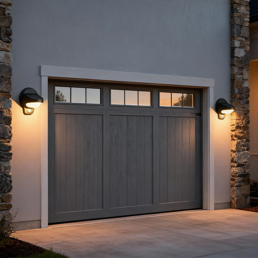 Aria Solar Wall Sconce Set of Two in Matte Black