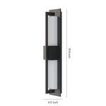 Linear Outdoor Wall Sconce in Black Aluminum with Warm LED Light