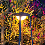 Modern Outdoor Floor Lantern with Stainless Steel Frame and Warm LED Glow