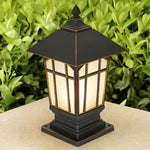 European Outdoor Pillar Light in Chestnut Aluminum with Clear Glass
