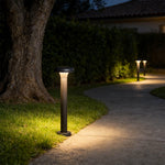 Minimalist Outdoor Bollard Light with Warm LED Glow for Pathways and Gardens