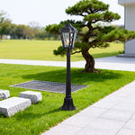 Modern European Outdoor Post Light with Clear Glass Shade
