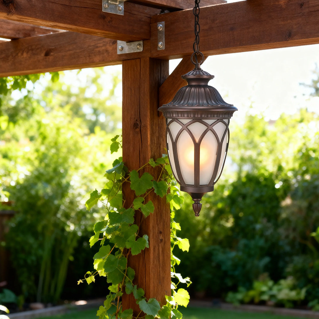 Outdoor Pendant Light with Adjustable Chain, IP44 Waterproof Lantern