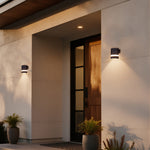 Modern Industrial Outdoor Wall Light with Up and Down Illumination