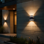 Modern Industrial Outdoor Wall Light with Up and Down Illumination