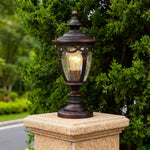 Outdoor Aluminum Column Pillar Light with Clear Glass Shade