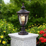 Outdoor Aluminum Column Pillar Light with Clear Glass Shade