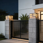 Modern Stainless Steel Outdoor Pillar Light with Solar & Hardwired Options