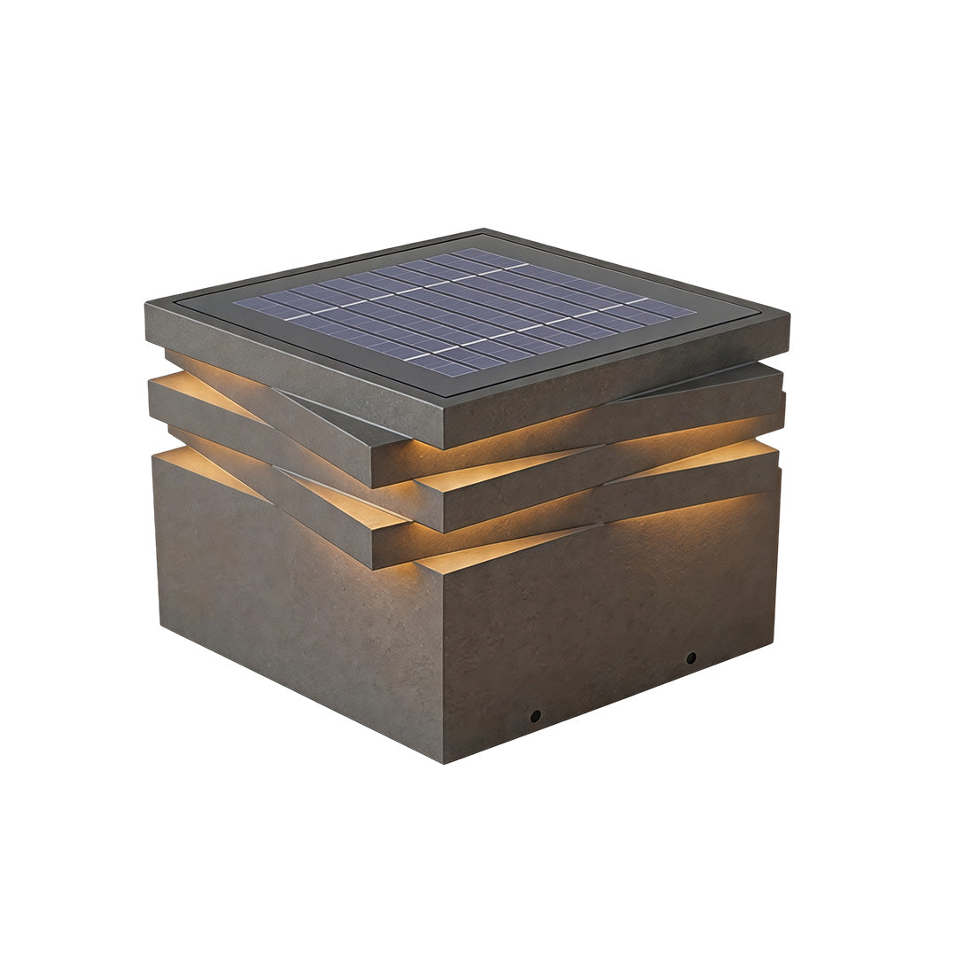 Modern Stainless Steel Outdoor Pillar Light with Solar & Hardwired Options