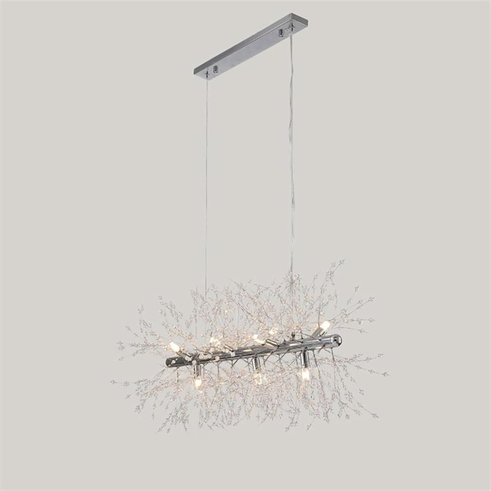 Luxury Modern Led Pendant Light With Electroplated Metal Crystal Design E26 E27 Compatible