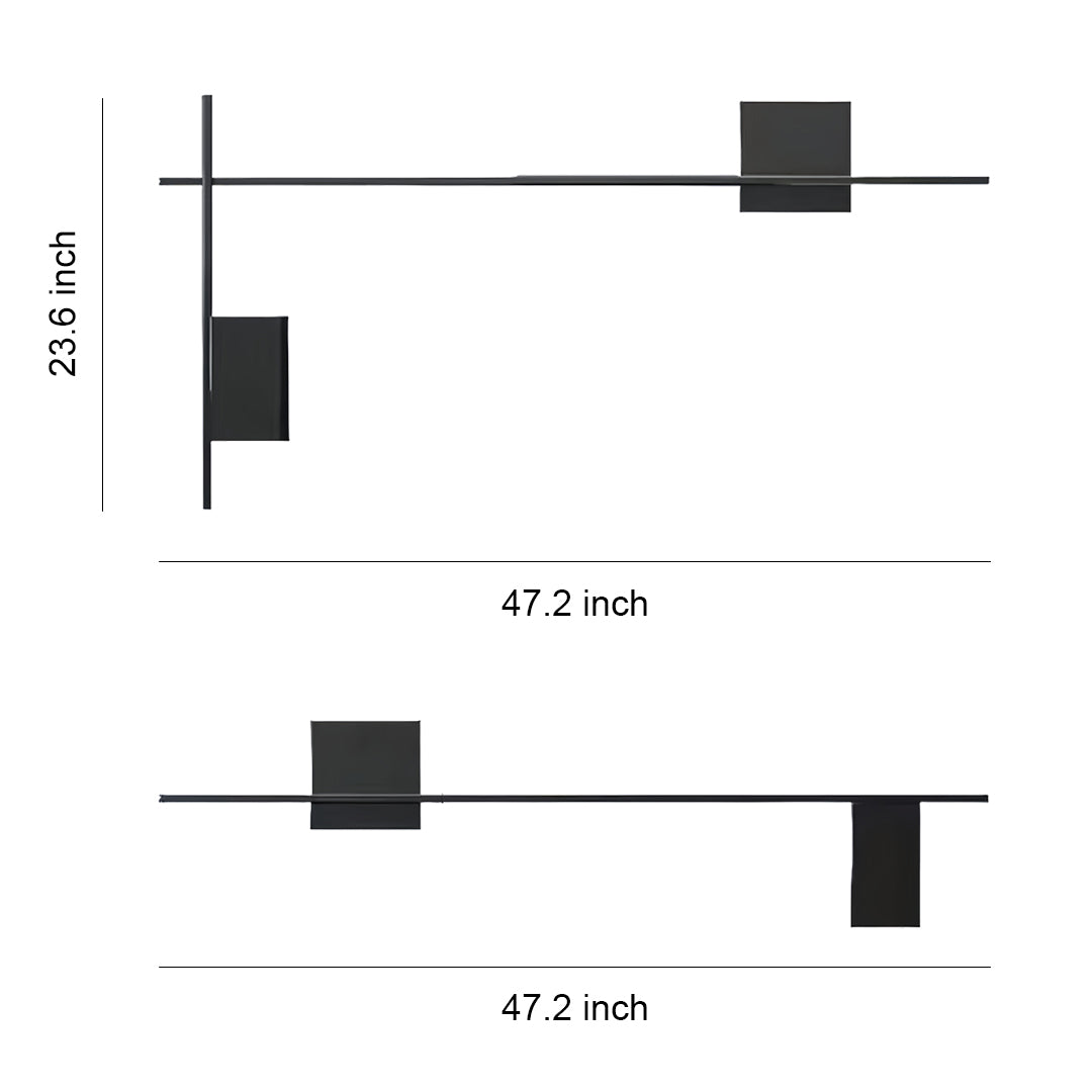 Modern Minimalist Rectangular LED Wall Sconce Set for Bedroom and Living Room