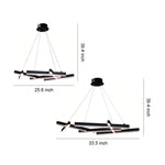 Modern Black Geometric LED Chandelier with Adjustable Hanging