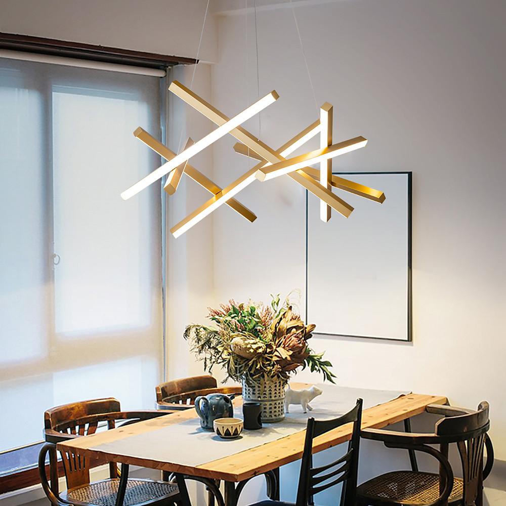 Satellite Geometric LED Chandelier in Black, Gold, or White