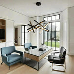 Satellite Geometric LED Chandelier in Black, Gold, or White