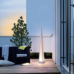 Geometric Pyramid LED Floor Lamp in Stainless Steel for Outdoor and Modern Interiors