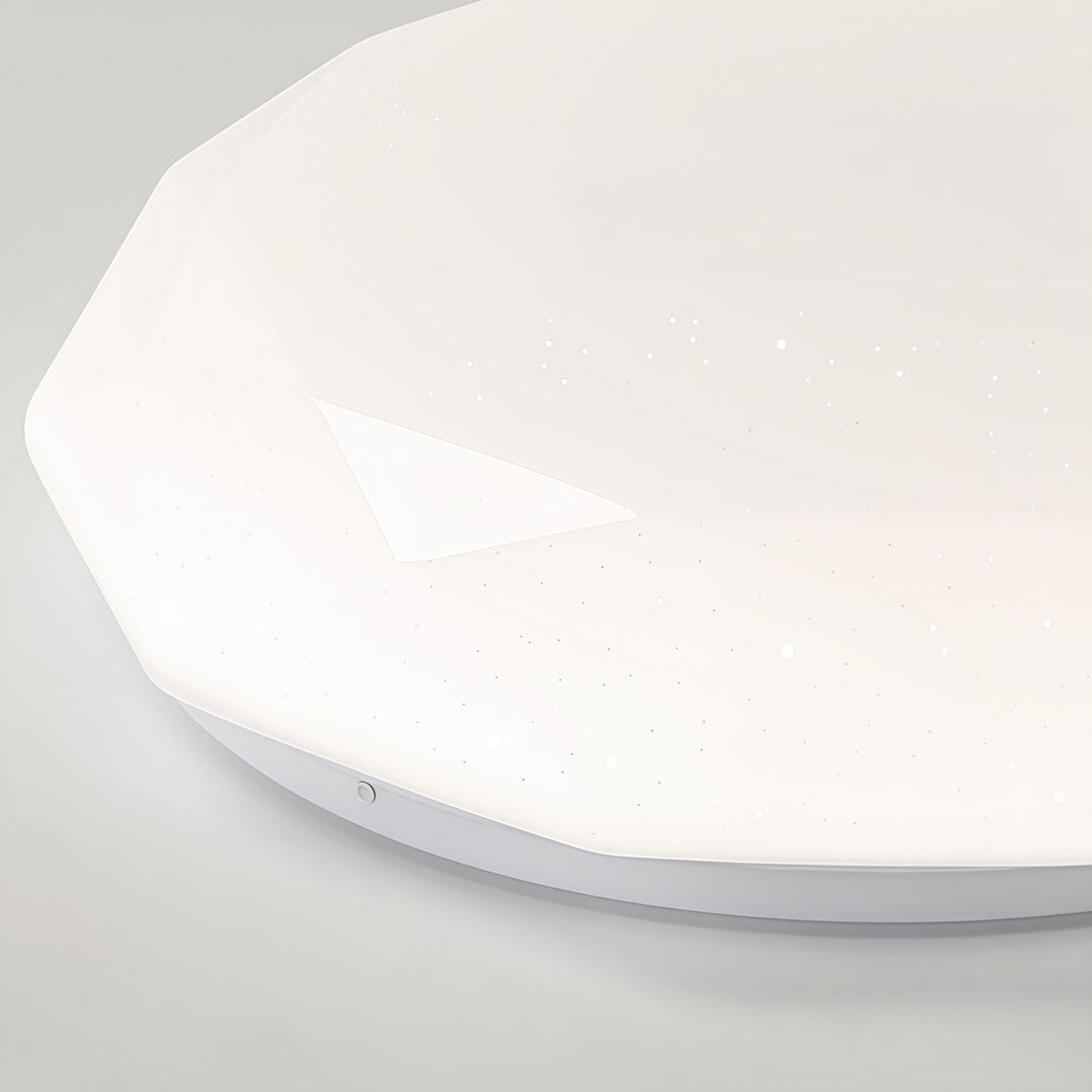 Aurelia Geometric Flush Mount Ceiling Light in White with Full-Sky Star Effect