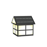 House-Shaped Outdoor Pillar Light in Black Stainless Steel