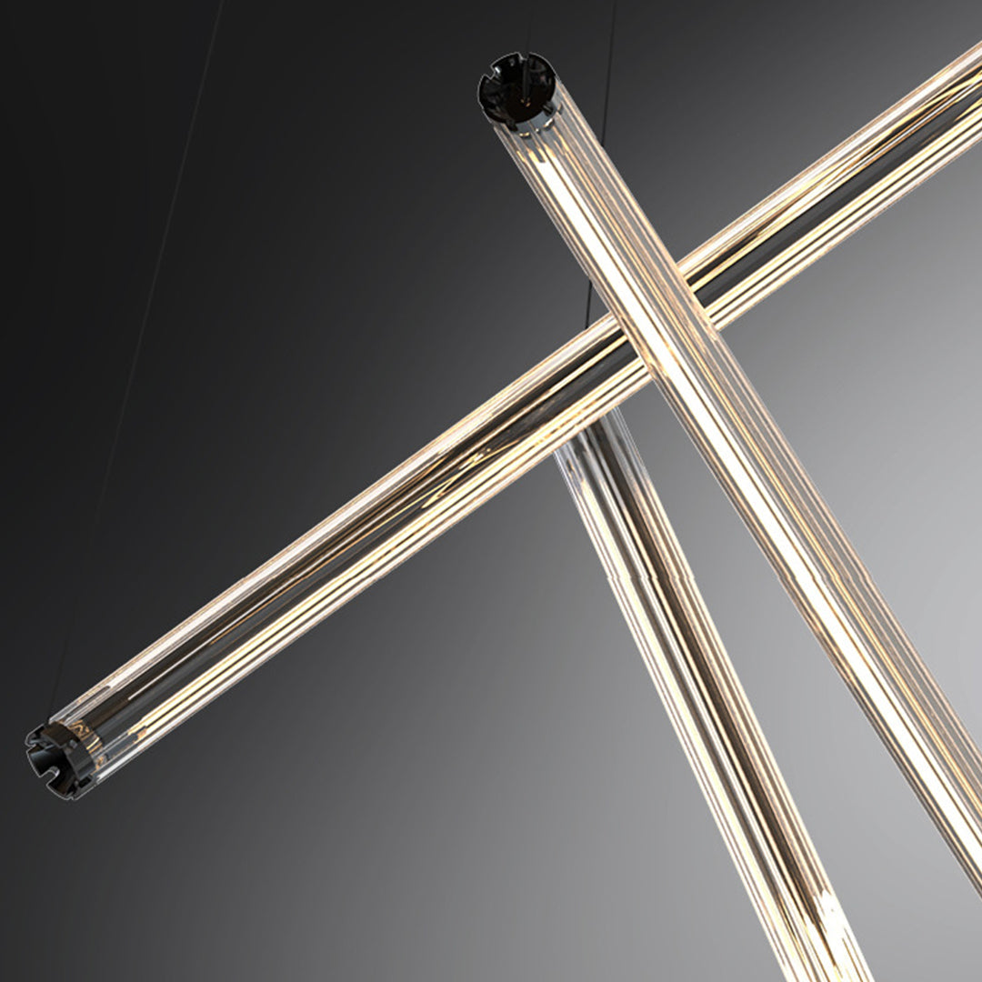 Linear LED Pendant Light in Black or Gold – Modern Minimalist Suspension Lamp