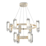 Aurelia Modern Metal Chandelier with Acrylic Shades, Gold Finish, LED