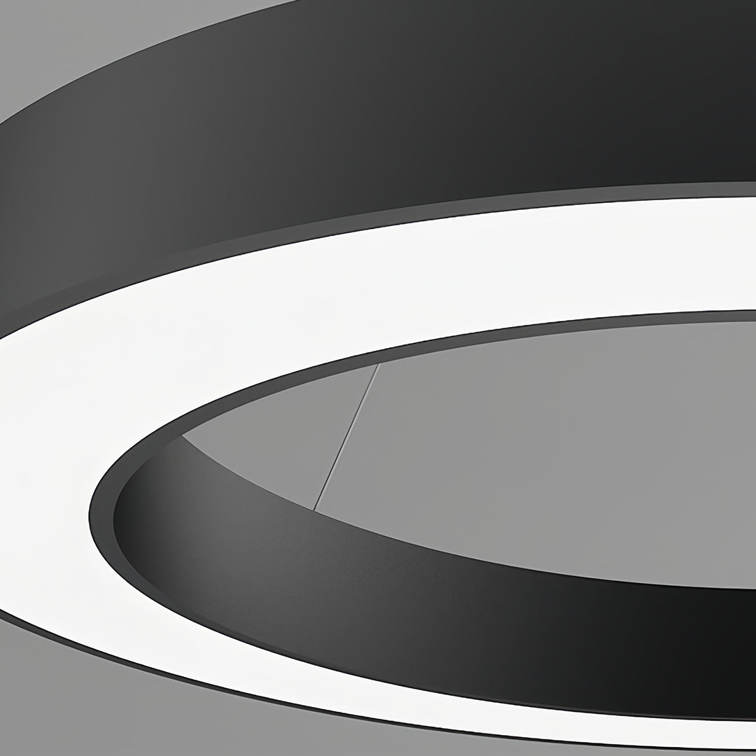 Geometric LED Pendant Light in Matte Black with Frosted Acrylic Shade