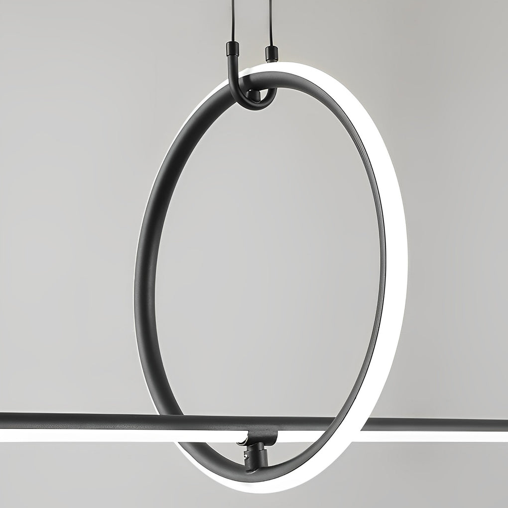 Modern Ring Linear LED Pendant Light for Dining Room and Kitchen Island